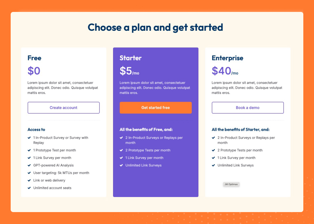 Clear & Attractive Pricing That Highlights Your Best Services